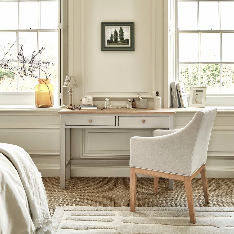Henley Natural Oak and Stone Painted Hardwood Dressing Table 2
