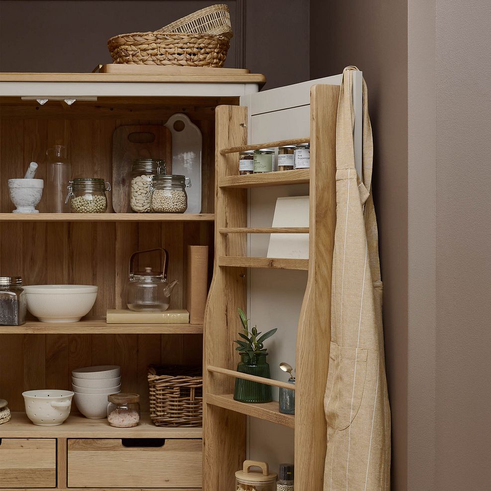 Henley Natural Oak and Stone Painted Hardwood Large Larder 4
