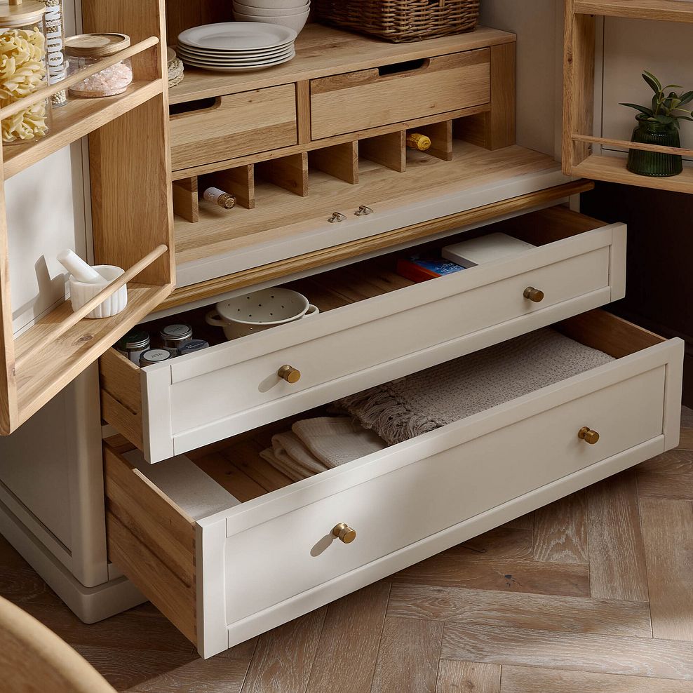 Henley Natural Oak and Stone Painted Hardwood Large Larder 5