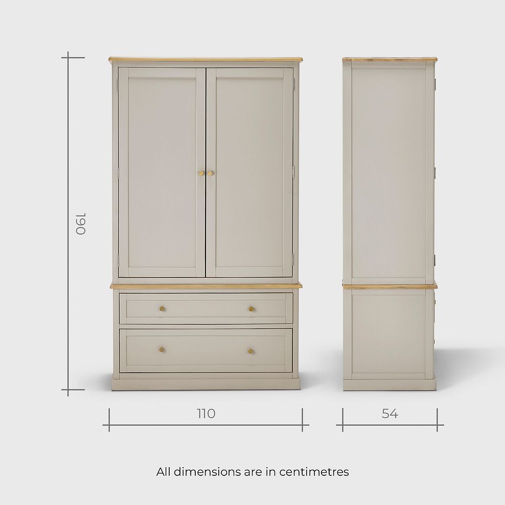 Henley Natural Oak and Stone Painted Hardwood Large Larder 18