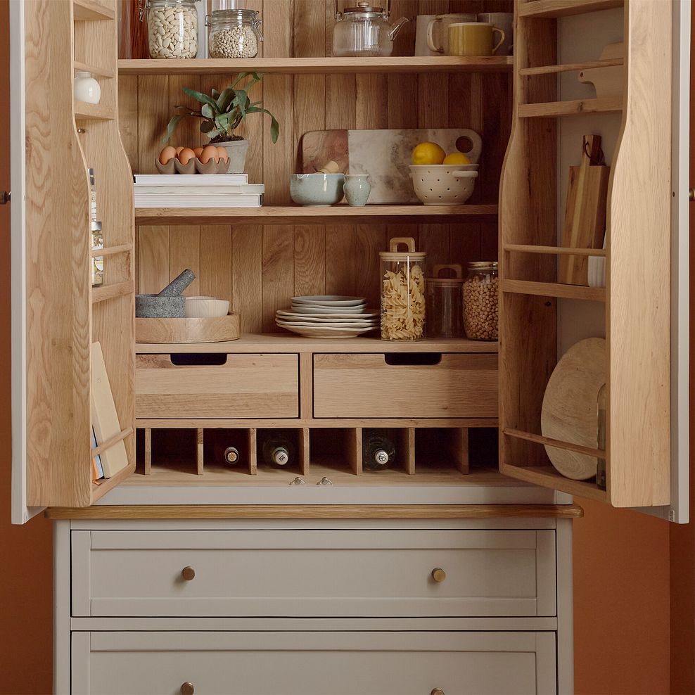 Henley Natural Oak and Stone Painted Hardwood Large Larder 5