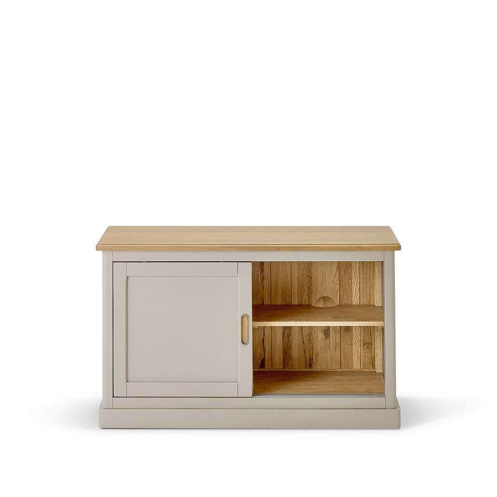 Henley Natural Oak and Stone Painted Hardwood Small TV Unit 6