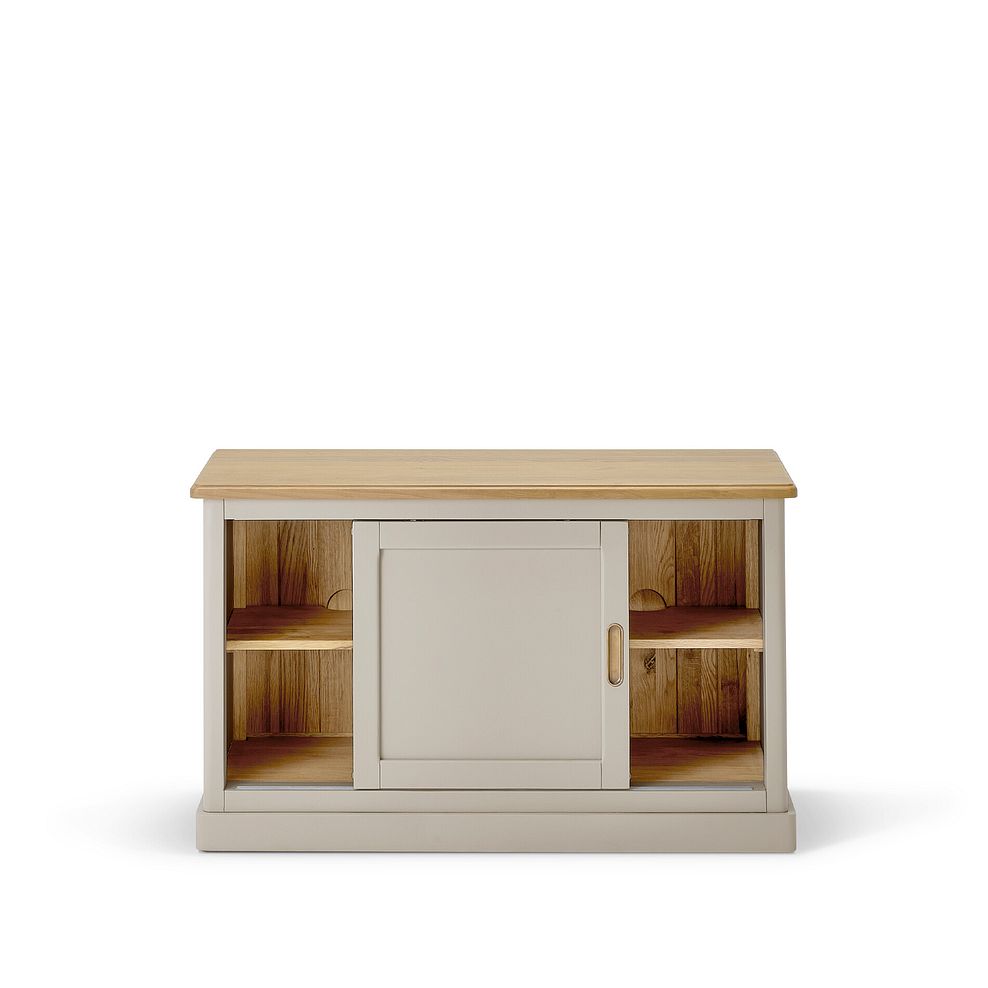 Henley Natural Oak and Stone Painted Hardwood Small TV Unit 7