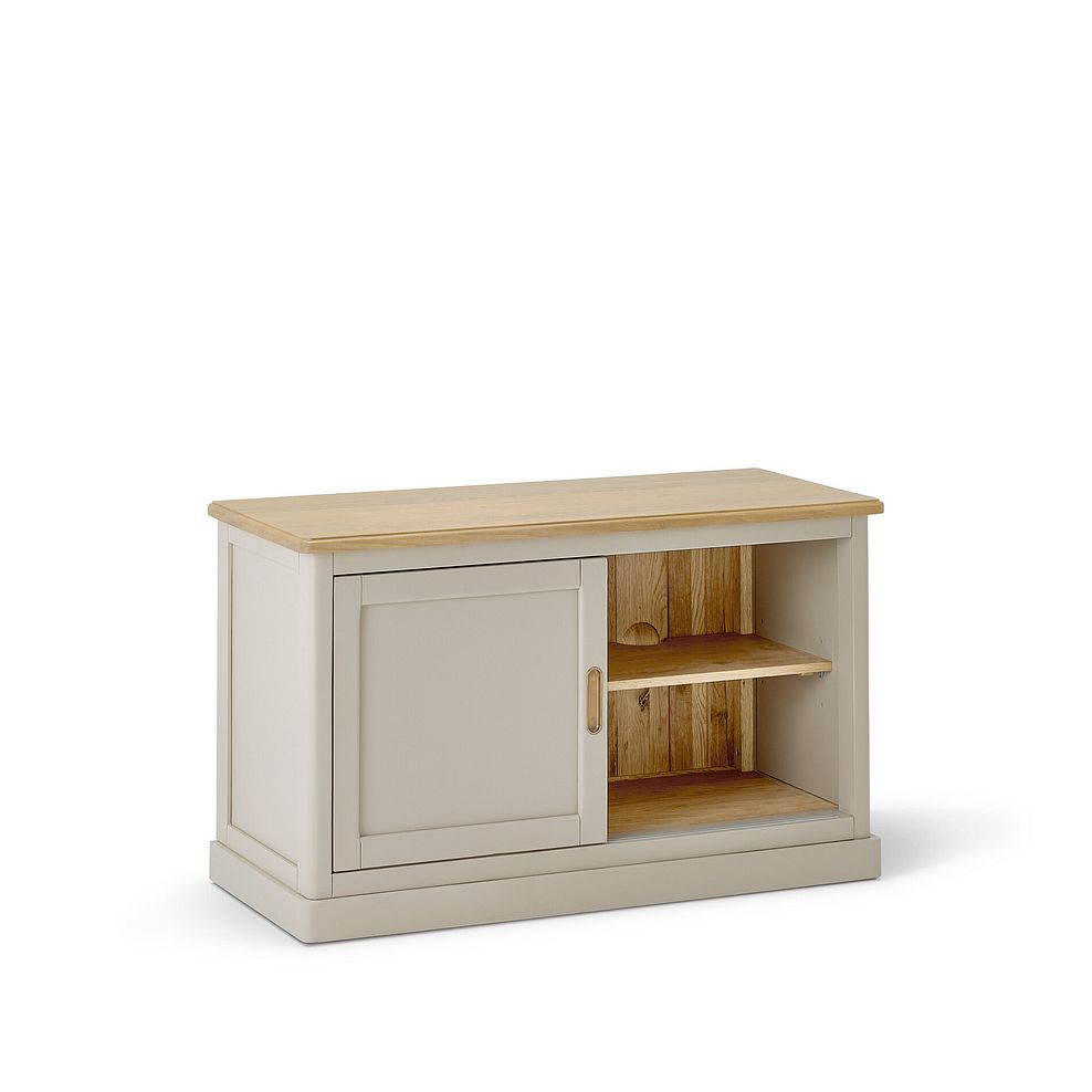 Henley Natural Oak and Stone Painted Hardwood Small TV Unit 5