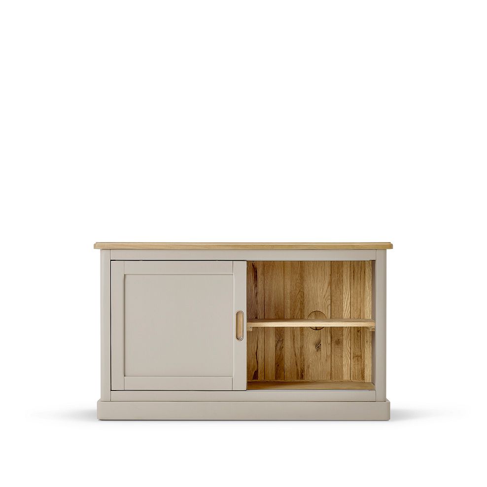 Henley Natural Oak and Stone Painted Hardwood Small TV Unit 9