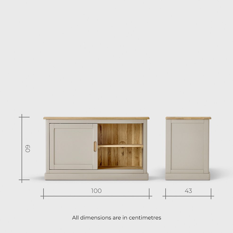 Henley Natural Oak and Stone Painted Hardwood Small TV Unit 18