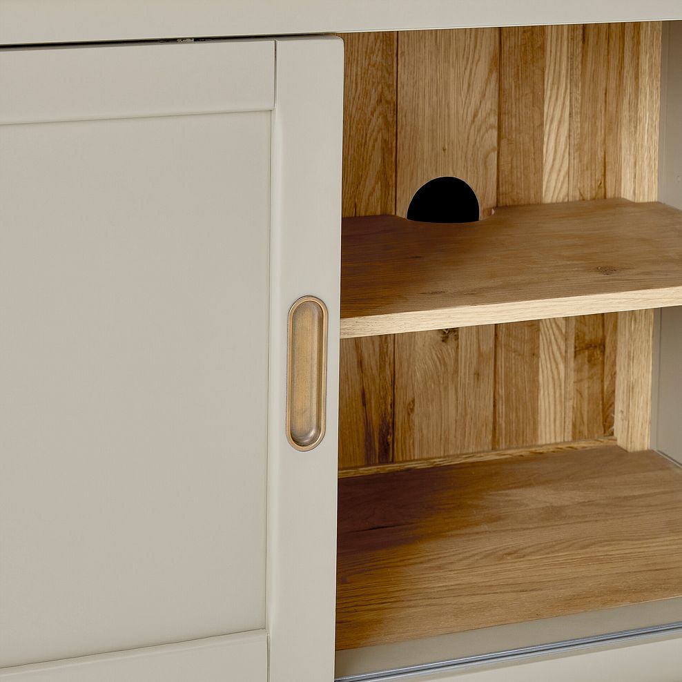 Henley Natural Oak and Stone Painted Hardwood Small TV Unit 15