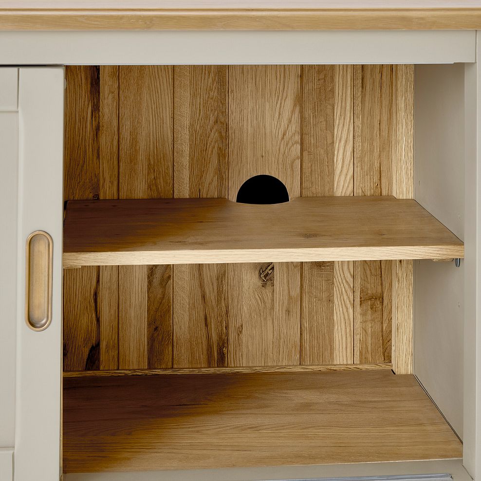 Henley Natural Oak and Stone Painted Hardwood Small TV Unit 17