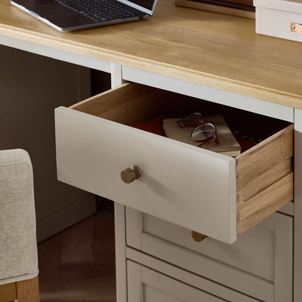 Henley Natural Oak and Stone Painted Large Computer Desk 2