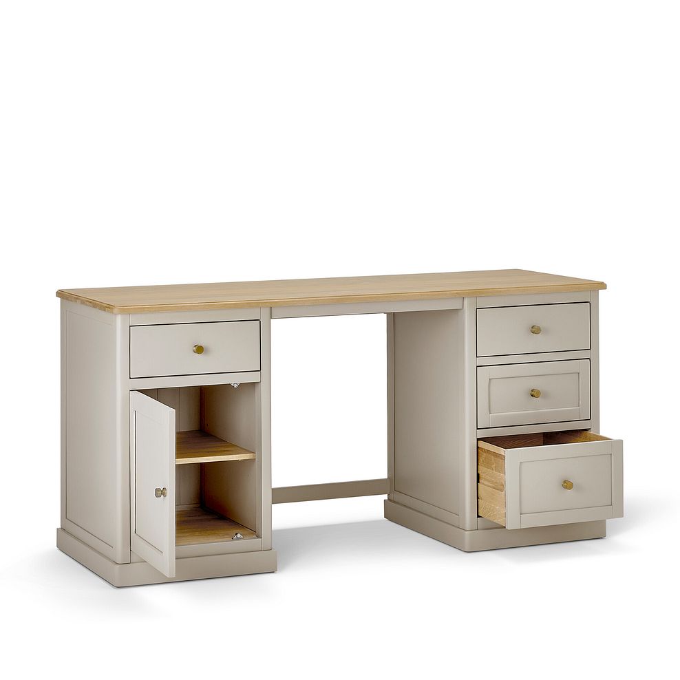 Henley Natural Oak and Stone Painted Large Computer Desk 4