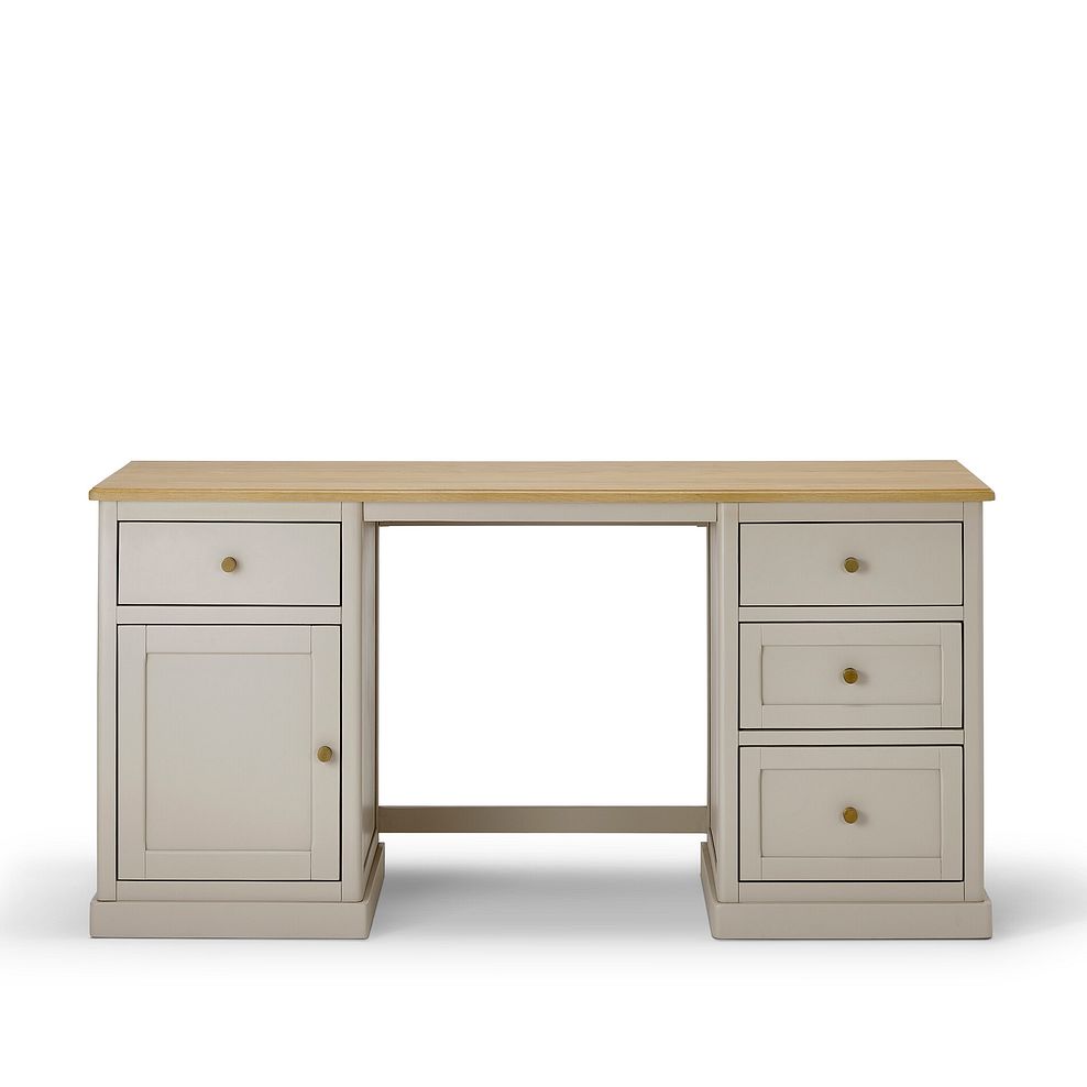 Henley Natural Oak and Stone Painted Large Computer Desk 5