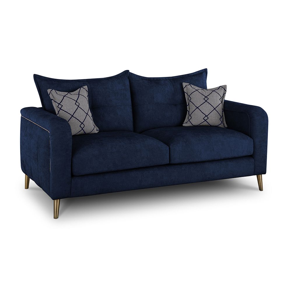 Hepburn 3 Seater Sofa in Coco Midnight Fabric with Gold Feet 1