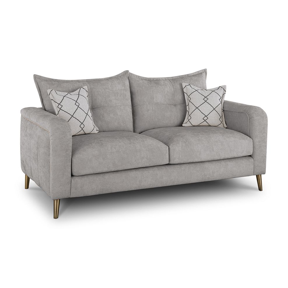Hepburn 3 Seater Sofa in Coco Truffle Fabric with Gold Feet