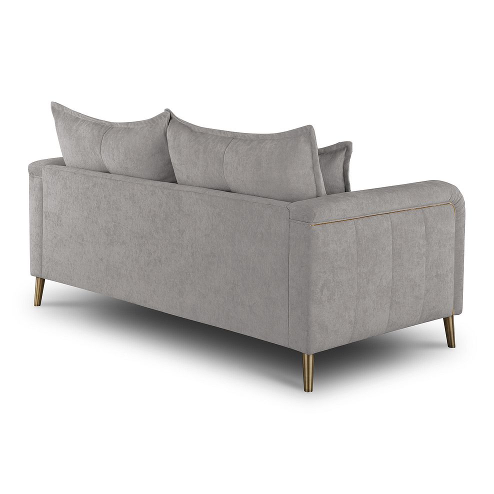 Hepburn 3 Seater Sofa in Coco Truffle Fabric with Gold Feet 3