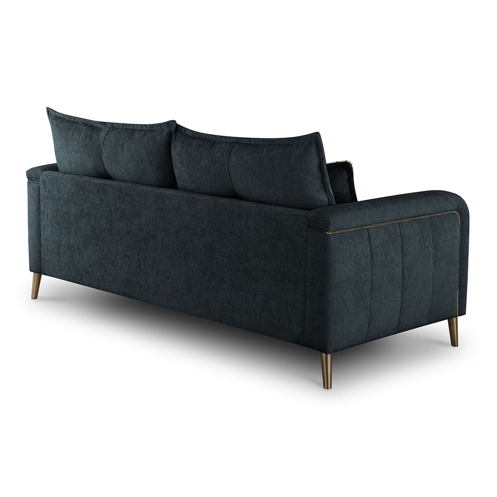 Hepburn 4 Seater Sofa in Coco Coal Fabric with Gold Feet 3