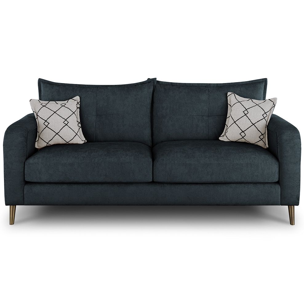 Hepburn 4 Seater Sofa in Coco Coal Fabric with Gold Feet 2