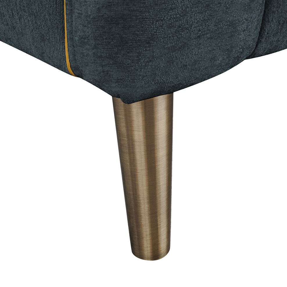 Hepburn 4 Seater Sofa in Coco Coal Fabric with Gold Feet 5