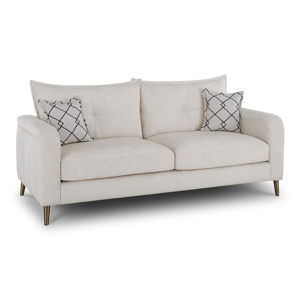 Hepburn 4 Seater Sofa in Coco Pearl Fabric with Gold Feet 12