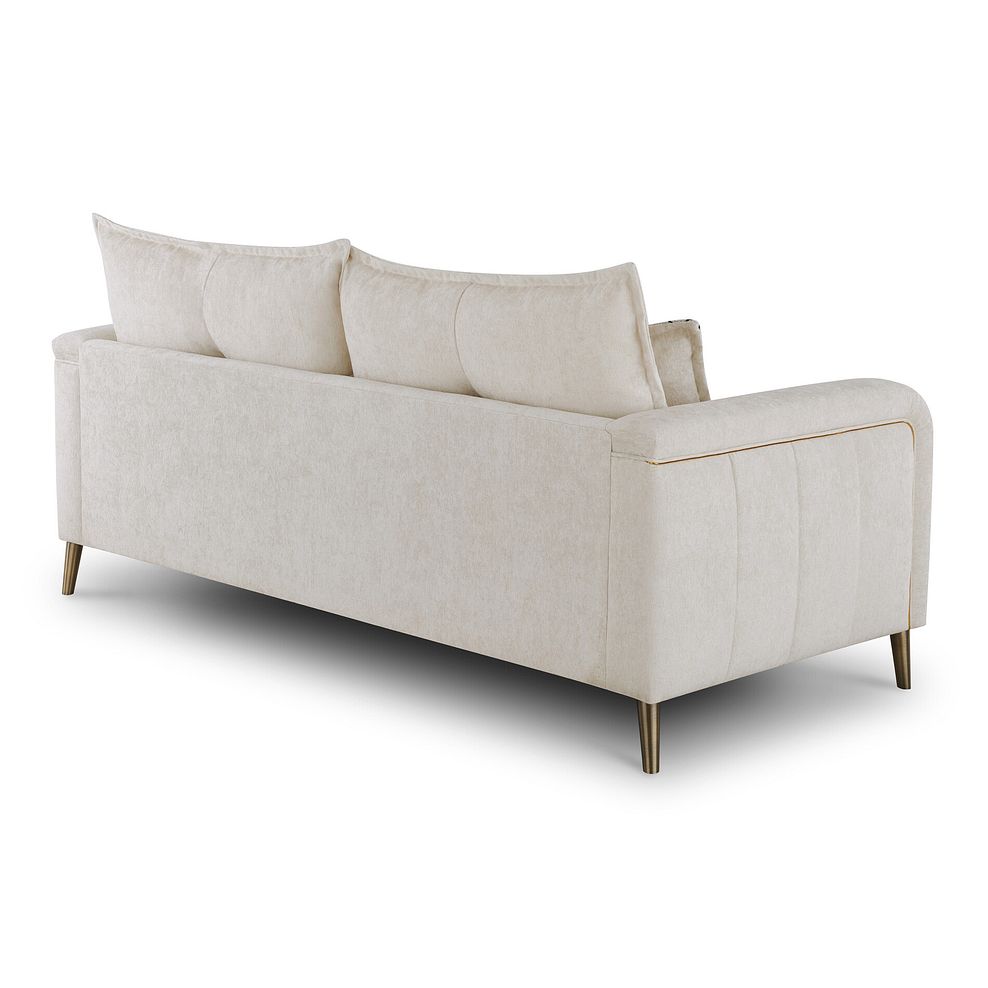 Hepburn 4 Seater Sofa in Coco Pearl Fabric with Gold Feet 5