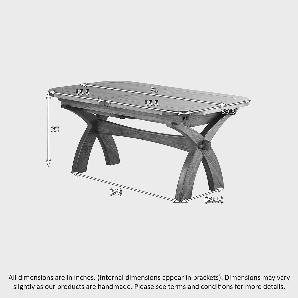 Hercules Natural Extending Dining Table and 4 Classic Natural Oak Chair with Verona Charcoal Fabric 9