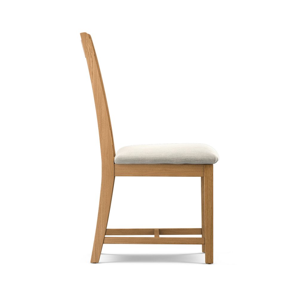 Hercules Natural Extending Dining Table and 6 Classic Natural Oak Chair with Verona Cream Fabric 6