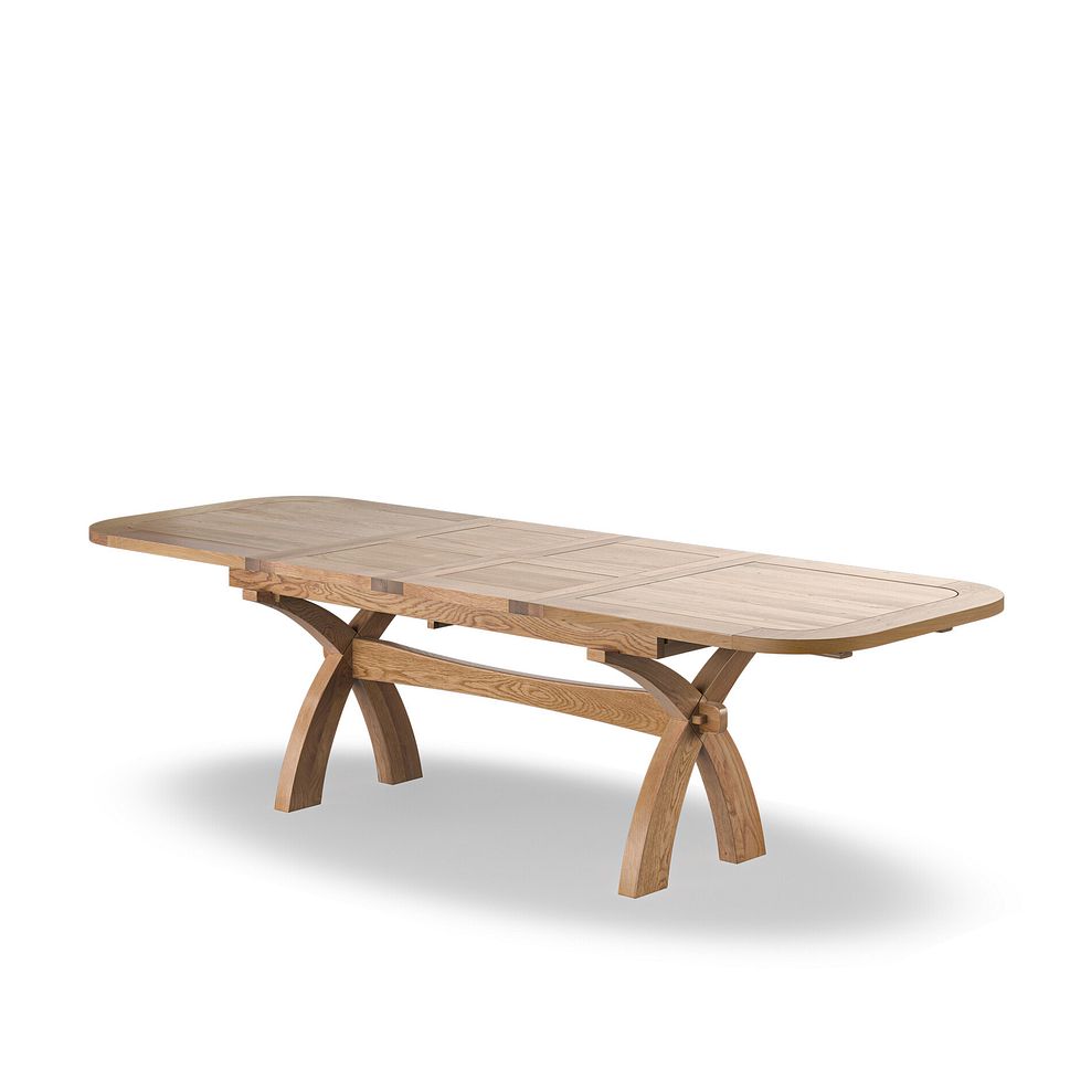 Hercules Natural Oak Extending Dining Table And 6 Cross Backs In Verona Chocolate  4