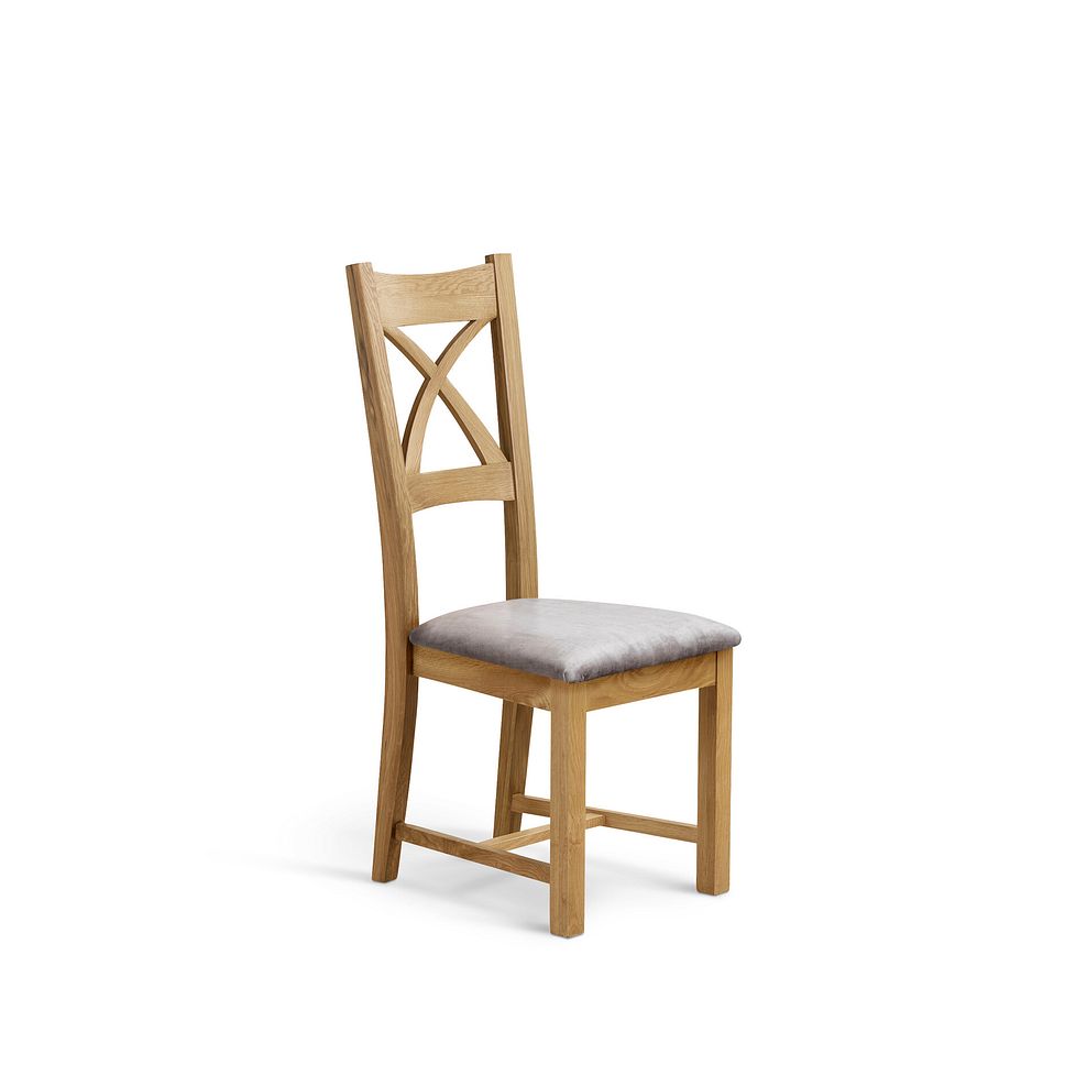 Hercules Natural Oak Extending Dining Table + 8 Cross Back Oak Chairs with Heritage Mink Velvet 5