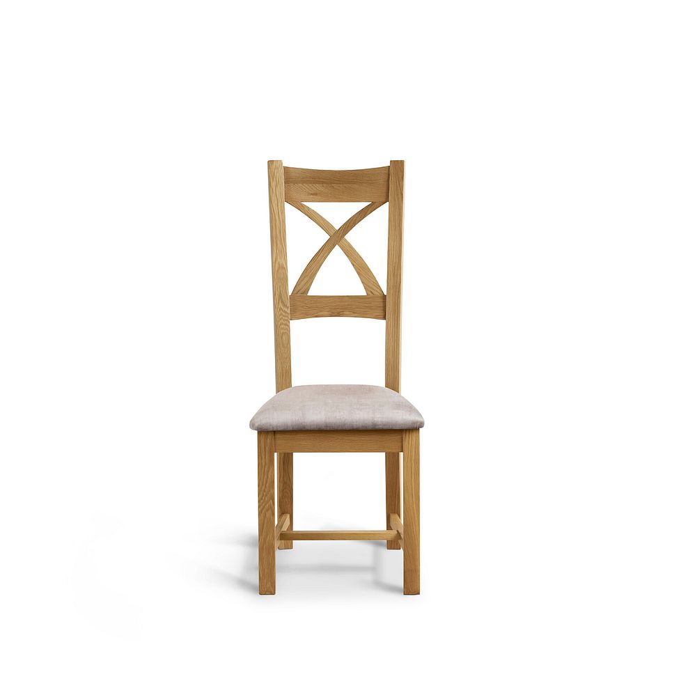 Hercules Natural Oak Extending Dining Table + 8 Cross Back Oak Chairs with Heritage Mink Velvet 6