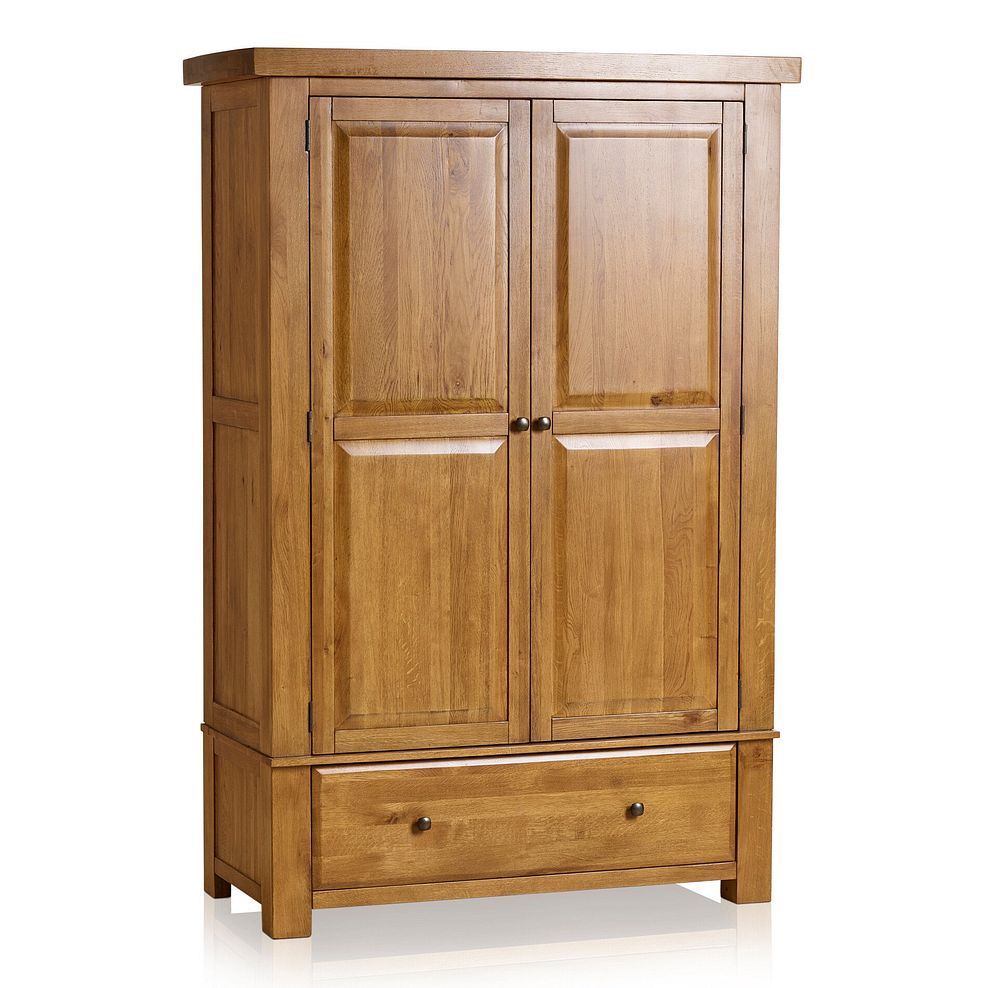 Hercules Rustic Solid Oak Double Wardrobe 1