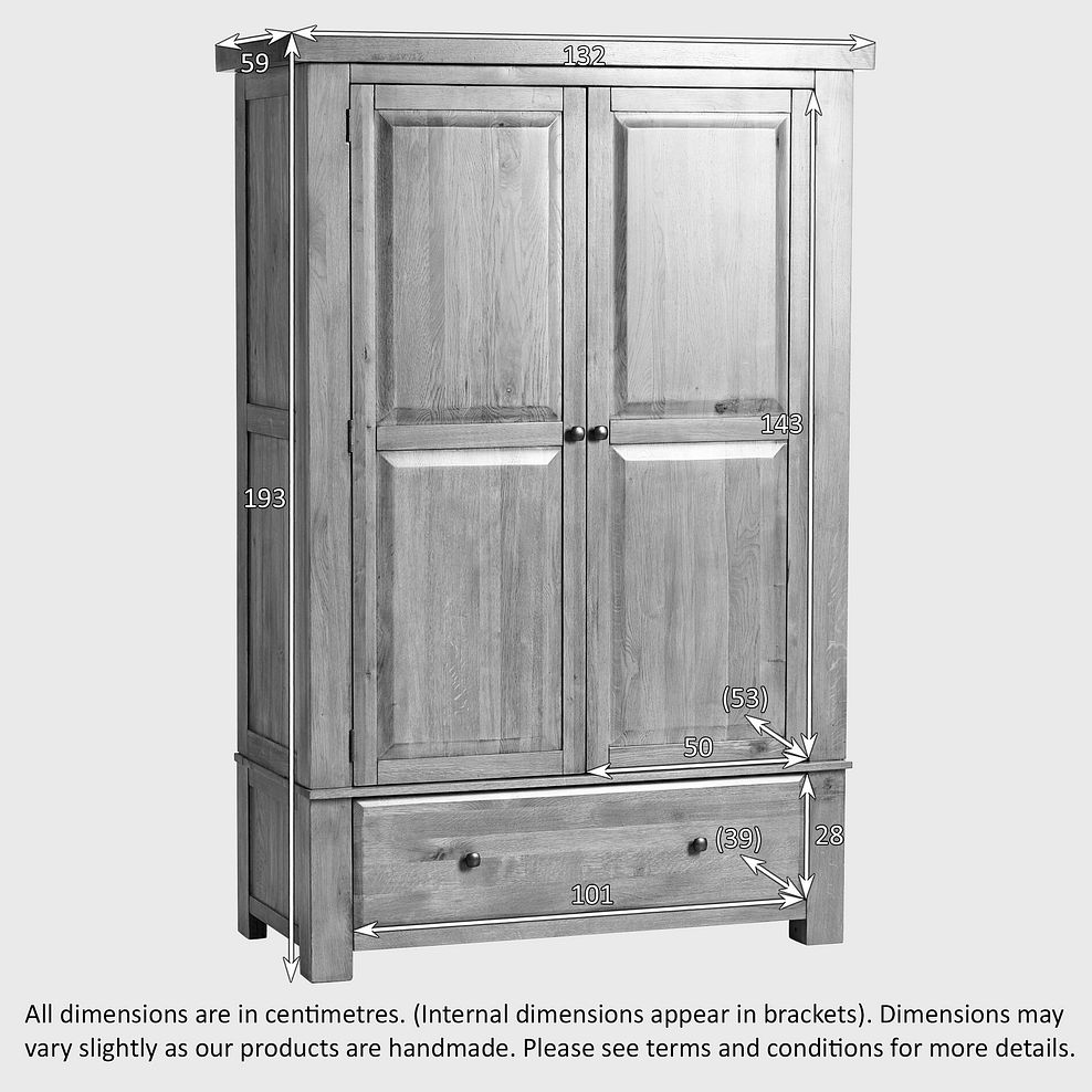 Hercules Rustic Solid Oak Double Wardrobe 2