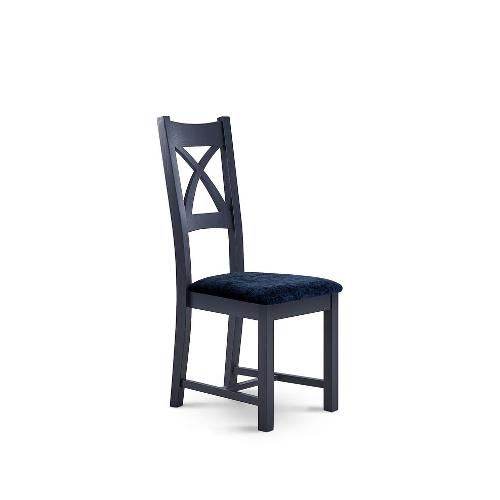 Highgate Blue Painted Chair with Brooklyn Hummingbird Blue Crushed Chenille Seat 1