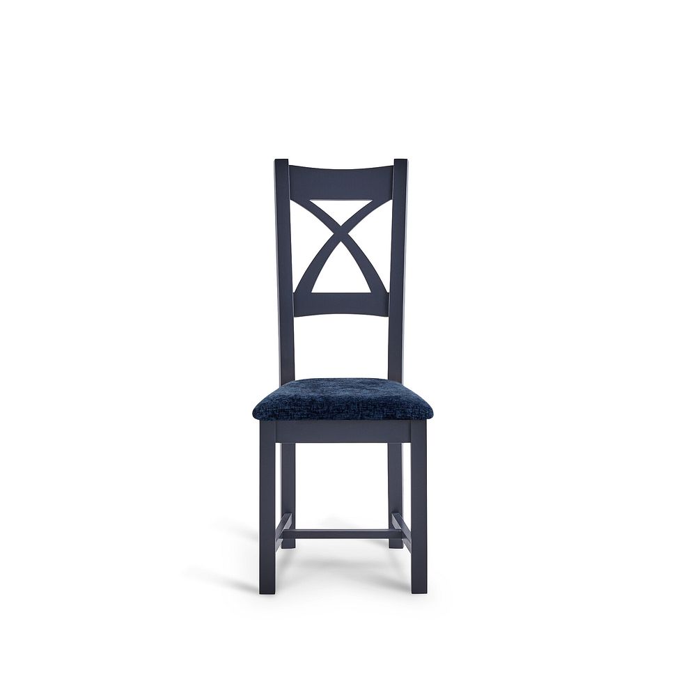 Highgate Blue Painted Chair with Brooklyn Hummingbird Blue Crushed Chenille Seat 2