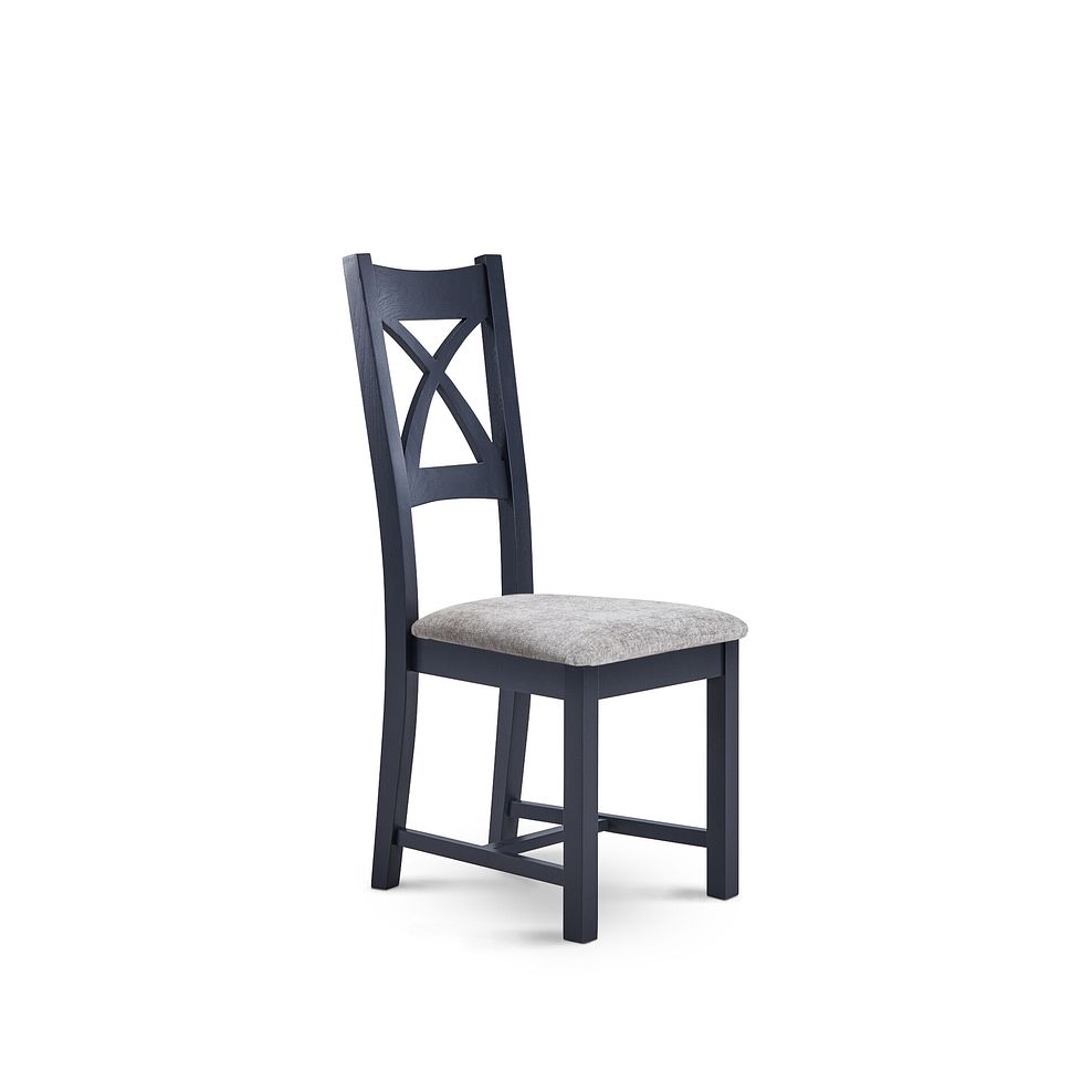 Highgate Blue Painted Chair with Brooklyn Quill Grey Crushed Chenille Seat 1