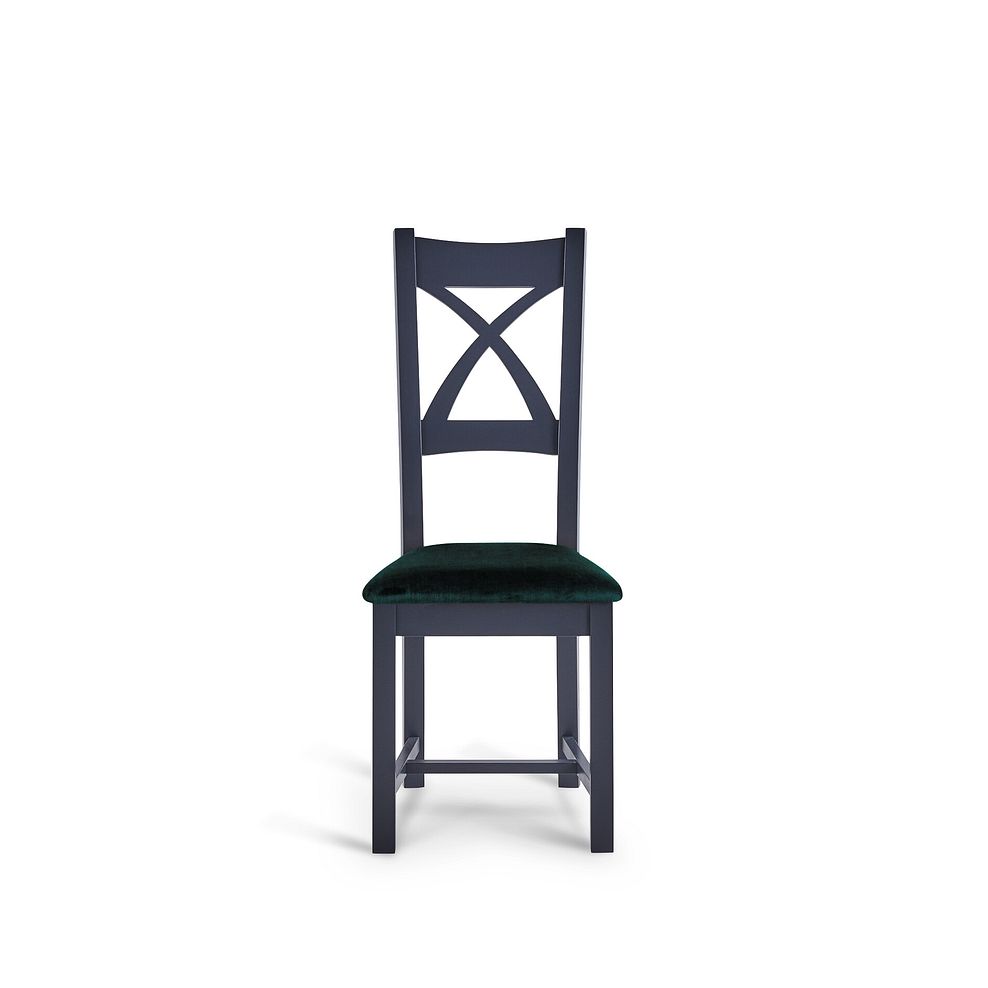 Highgate Blue Painted Chair with Heritage Bottle Green Velvet Seat 2
