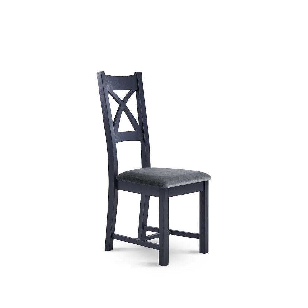 Highgate Blue Painted Chair with Heritage Granite Velvet Seat 1