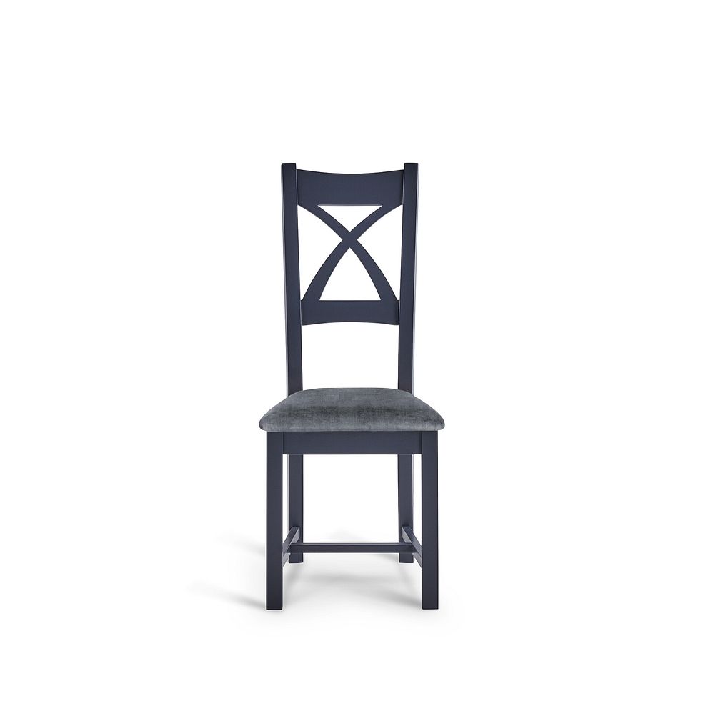 Highgate Blue Painted Chair with Heritage Granite Velvet Seat 2
