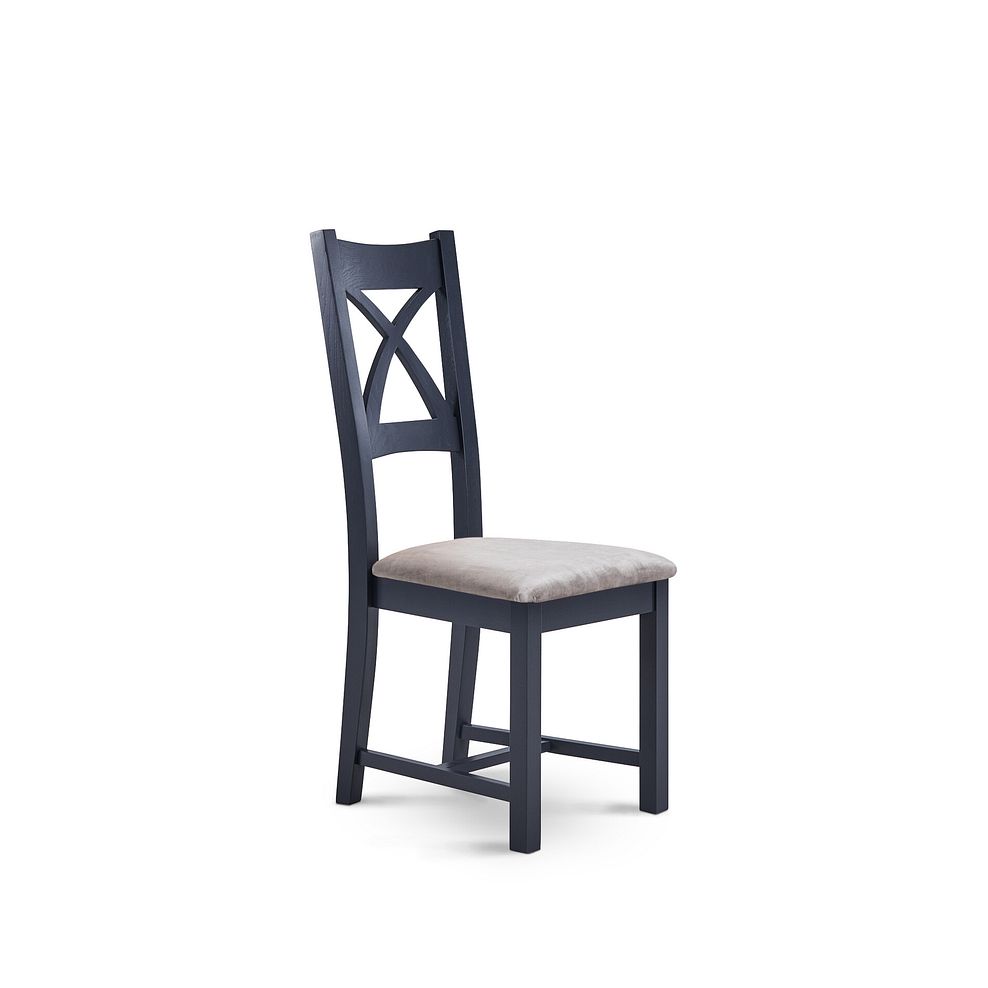 Highgate Blue Painted Chair with Heritage Mink Velvet Seat 1