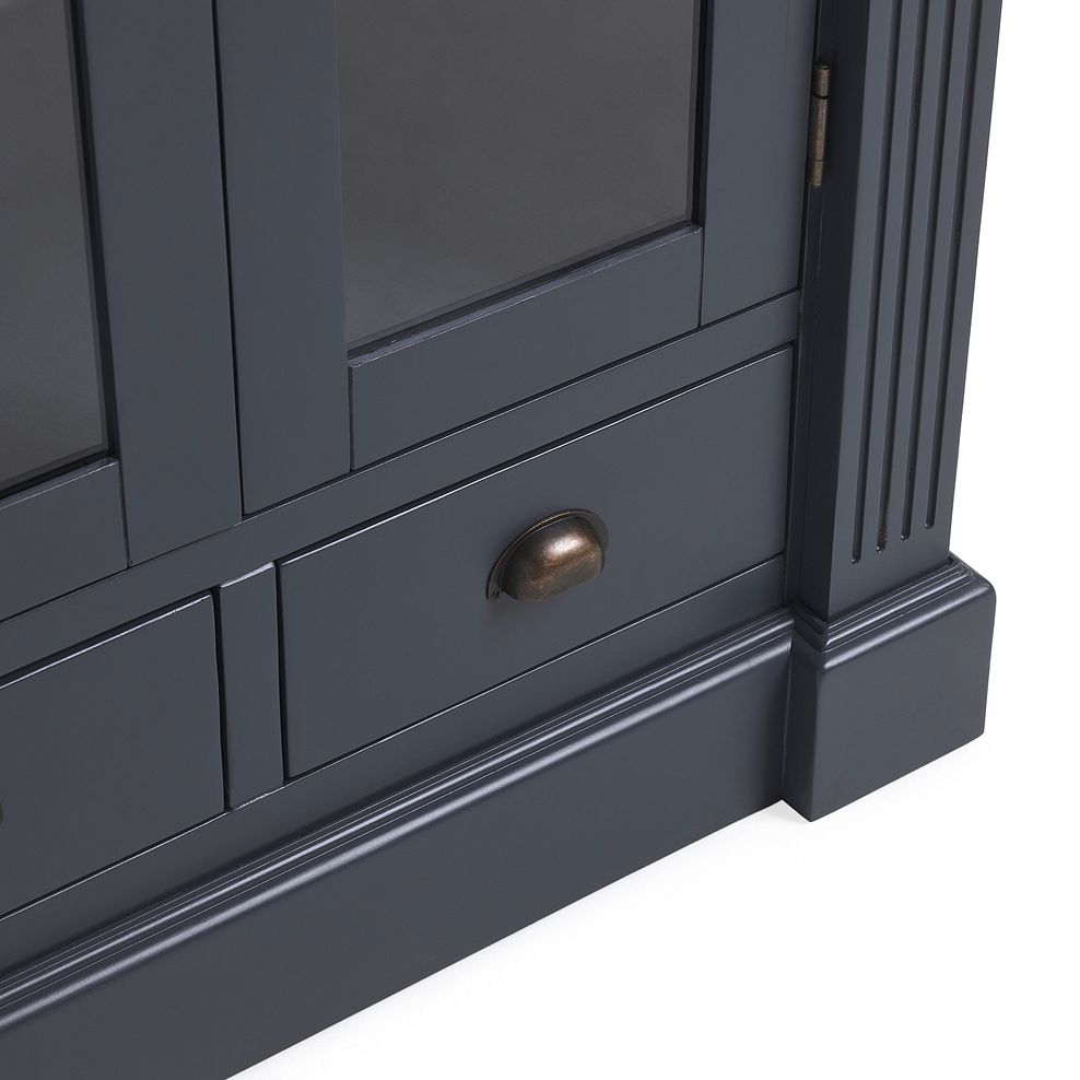 Highgate Rustic Oak and Blue Painted Hardwood Display Cabinet 6