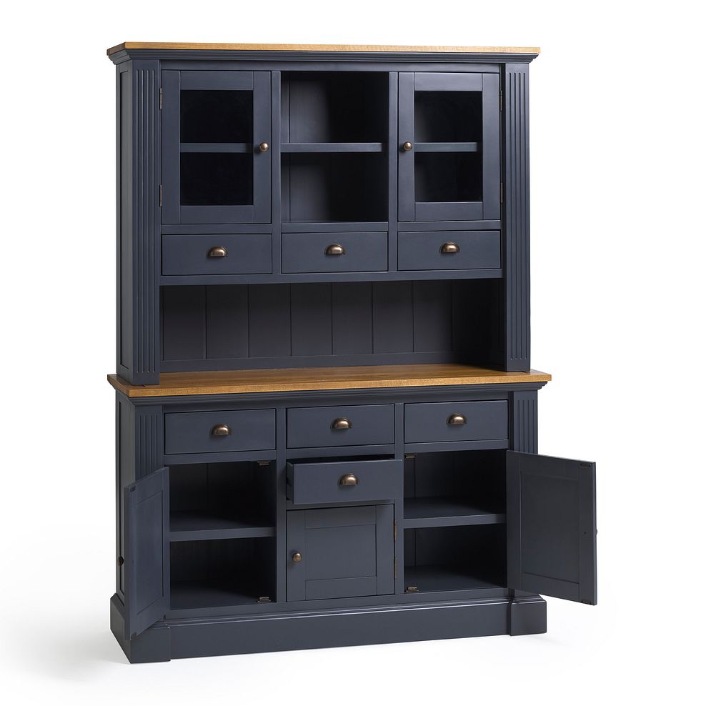 Highgate Rustic Oak and Blue Painted Hardwood Large Dresser 4
