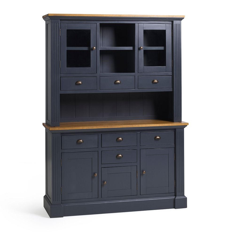 Highgate Rustic Oak and Blue Painted Hardwood Large Dresser Thumbnail 3