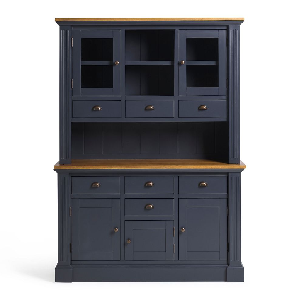 Highgate Rustic Oak and Blue Painted Hardwood Large Dresser 2