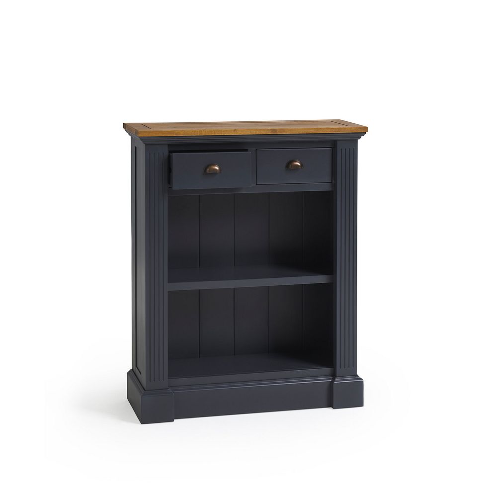 Highgate Rustic Oak and Blue Painted Hardwood Small Bookcase 4