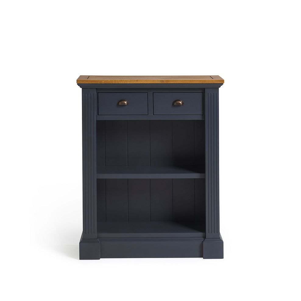 Highgate Rustic Oak and Blue Painted Hardwood Small Bookcase Thumbnail 2