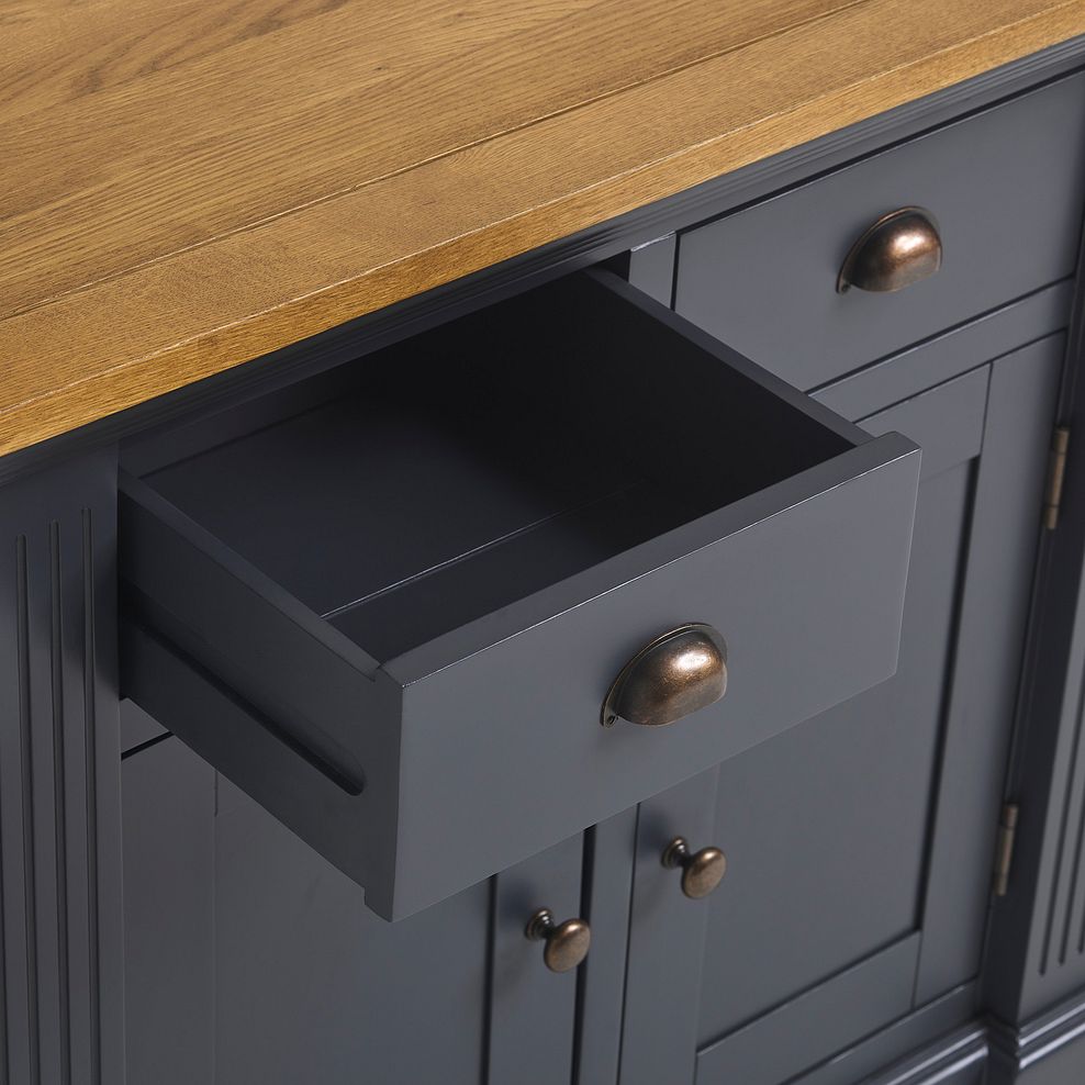 Highgate Rustic Oak and Blue Painted Hardwood Small Dresser 6