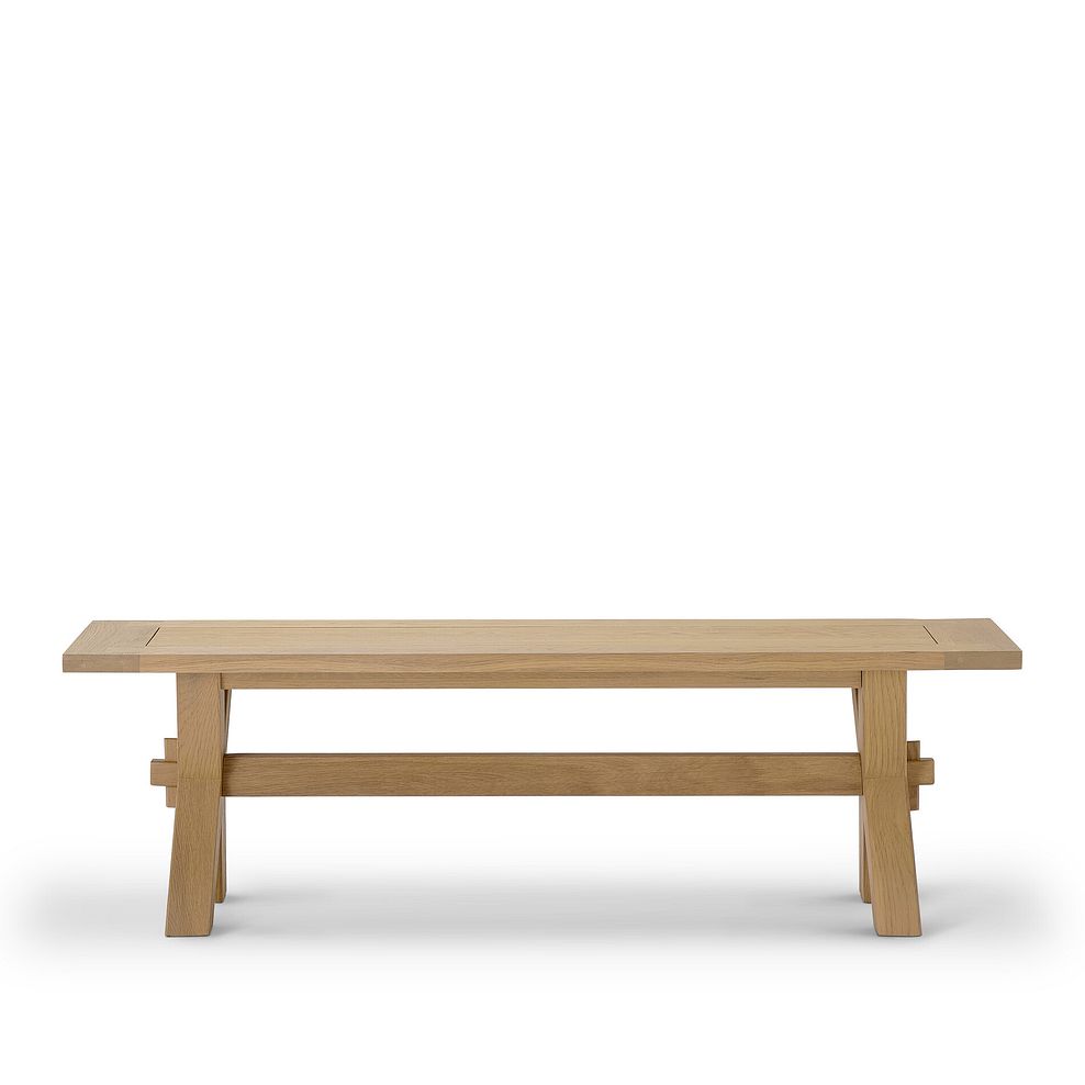 Highworth Natural Oak Dining Table 180cm with 5 Otis Cloud Grey Dining Chairs and 1 Highworth Bench 7