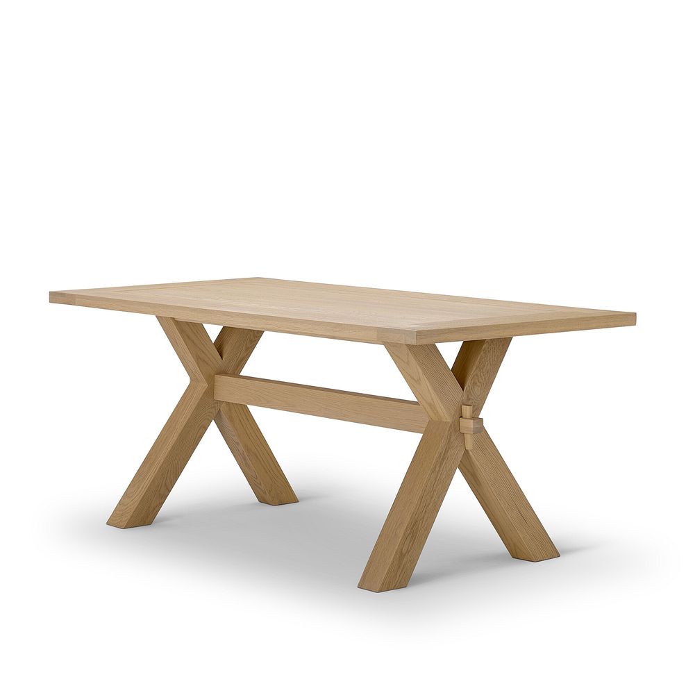 Highworth Natural Oak Dining Table and 6 Scroll Back Chair in Conway Grey Fabric 2