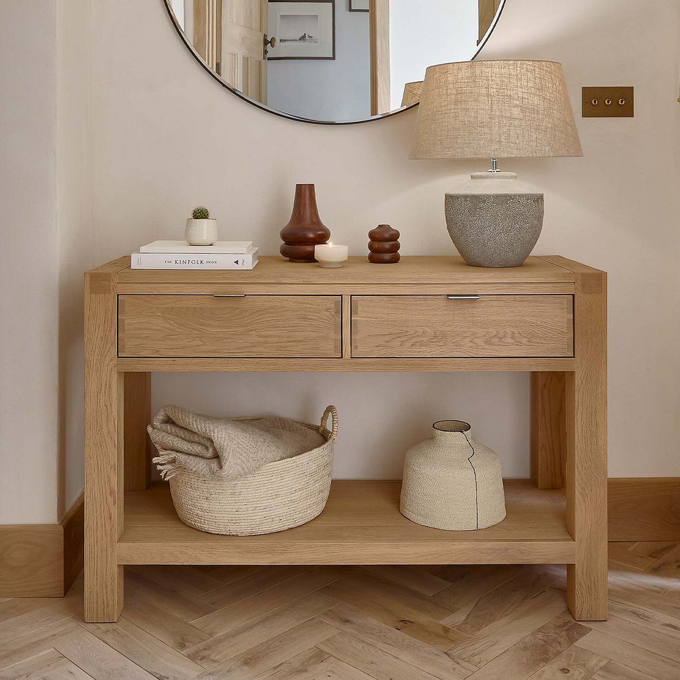 Highworth Natural Solid Oak Console Table 1