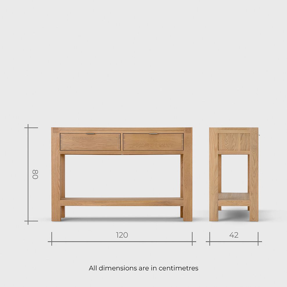 Highworth Natural Solid Oak Console Table 14
