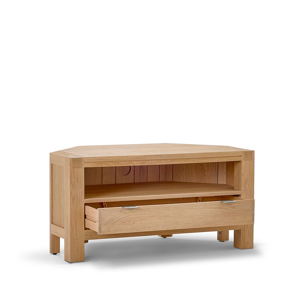Highworth Natural Solid Oak Corner TV Unit 4