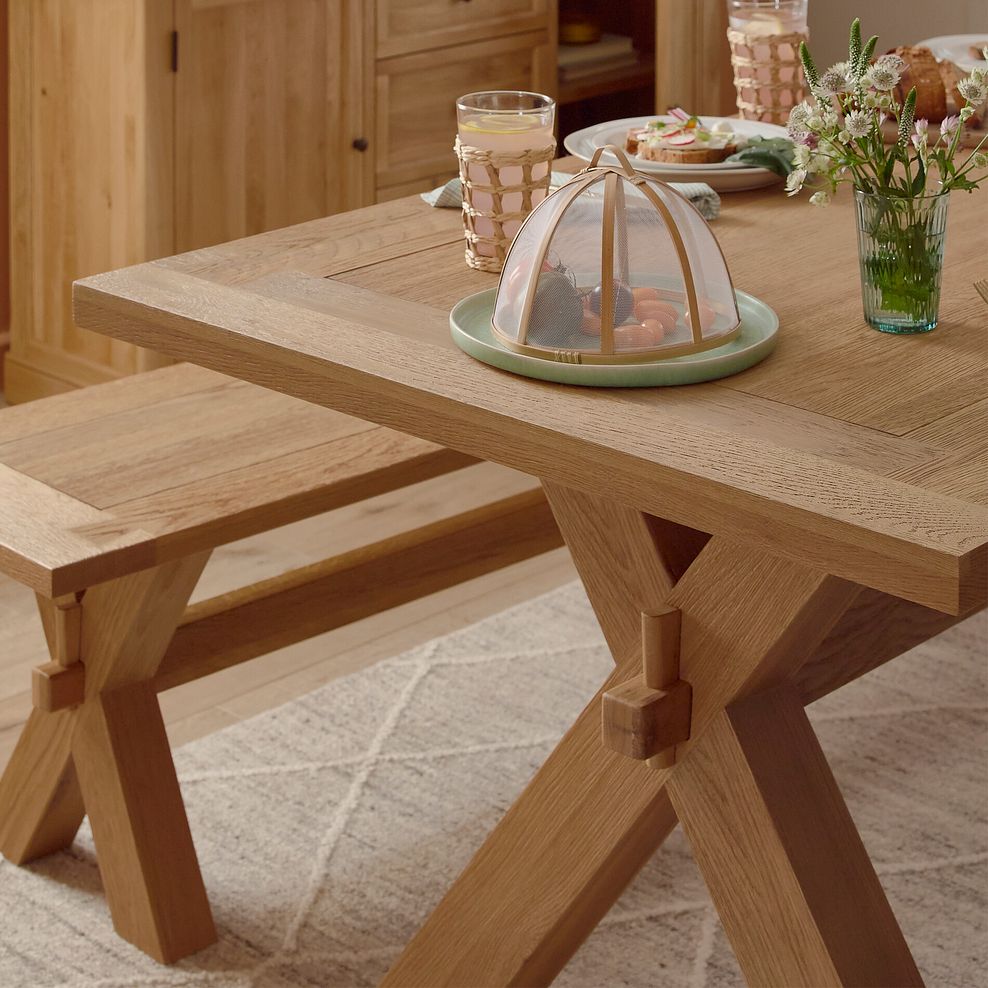 Highworth Natural Solid Oak Dining Table + 2 Highworth Natural Solid Oak Dining Benches 3